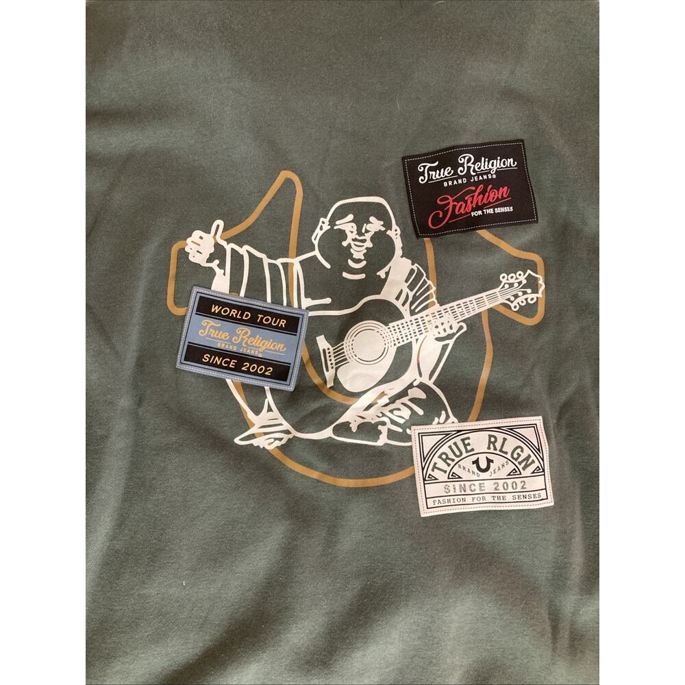 True‎ Religion Collared Fleece Varsity Jacket Men’s L New Green Black Patch Logo - Picture 4 of 7